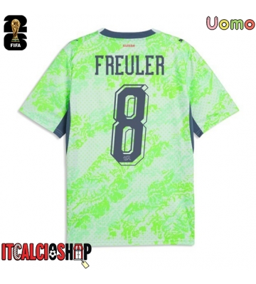 Svizzera Remo Freuler #8 Seconda Maglia Mondiali 2026 Manica Corta